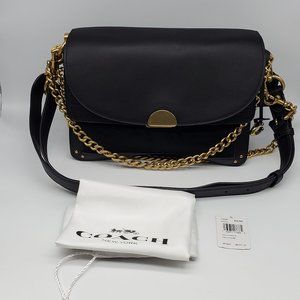 Coach Dreamer Shoulder Bag 73547 Black Mixed Leather Suede